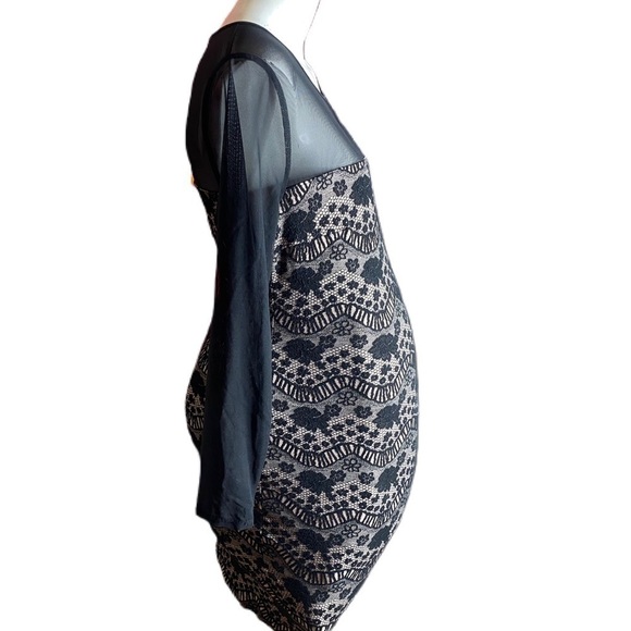 Motherhood Black Dress Mesh Sleeves & Top Size M - Picture 2 of 8